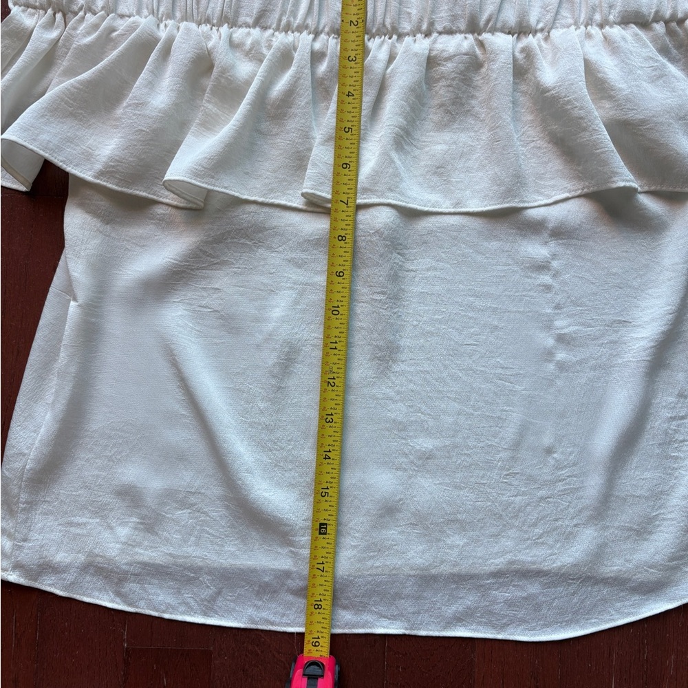 Express White Off-Shoulder Ruffle Blouse - Picture 9 of 9